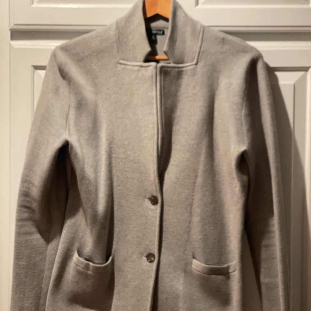 J. Crew Mercantile Womens Sweater Blazer Heather Gray - Sz M